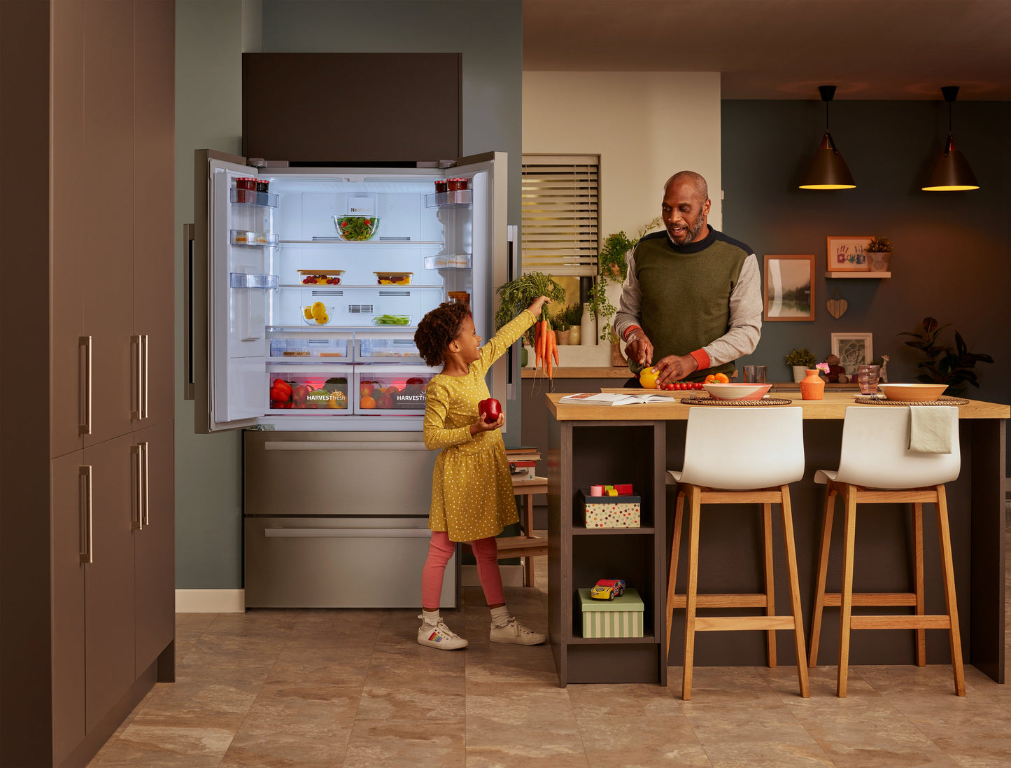 American Style Fridge Freezer | HarvestFresh | 183cm (H) |  S/Steel | GNE360520DX