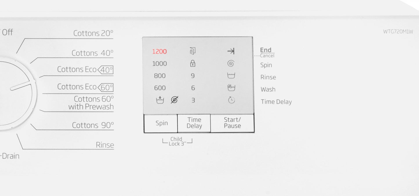 7kg, 1200rpm Washing Machine in White | WTL72051W | More Colour Options