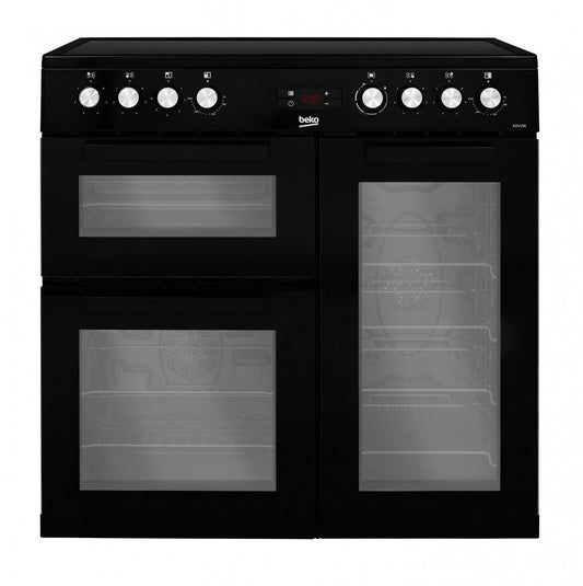 90cm Double Oven Electric Range Cooker | Black | KDVC90K