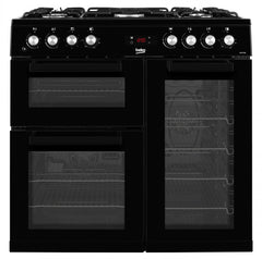 90cm Double Oven Dual Fuel Range Cooker | Black | KDVF90K