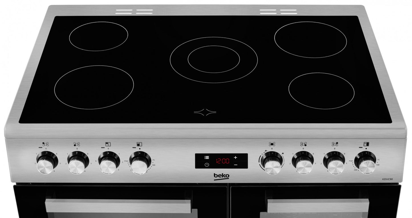 90cm Double Oven Electric Range Cooker | S/Steel | KDVC90X