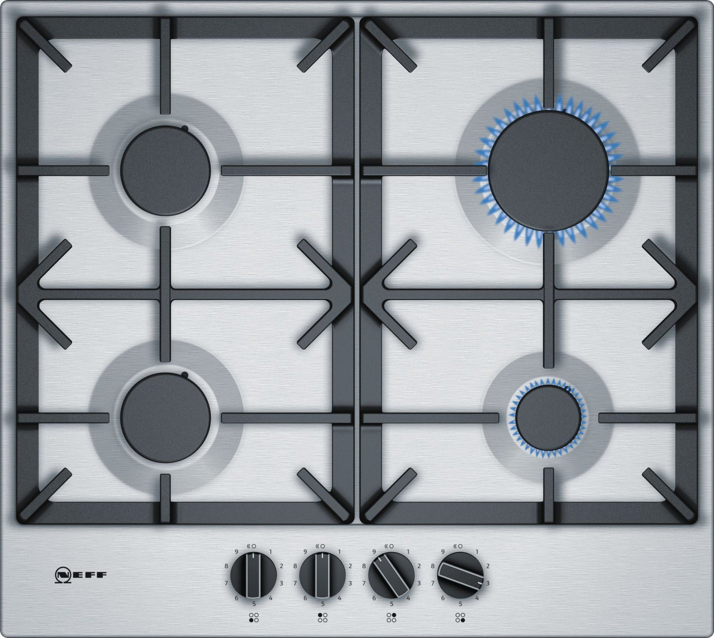 60cm Gas Hob with FlameSelect in Stainless Steel | T26DS49N0