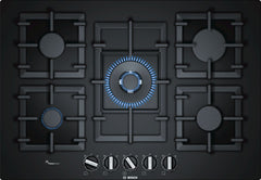 75cm Gas Hob FlameSelect, Tempered Black Glass | PPQ7A6B90