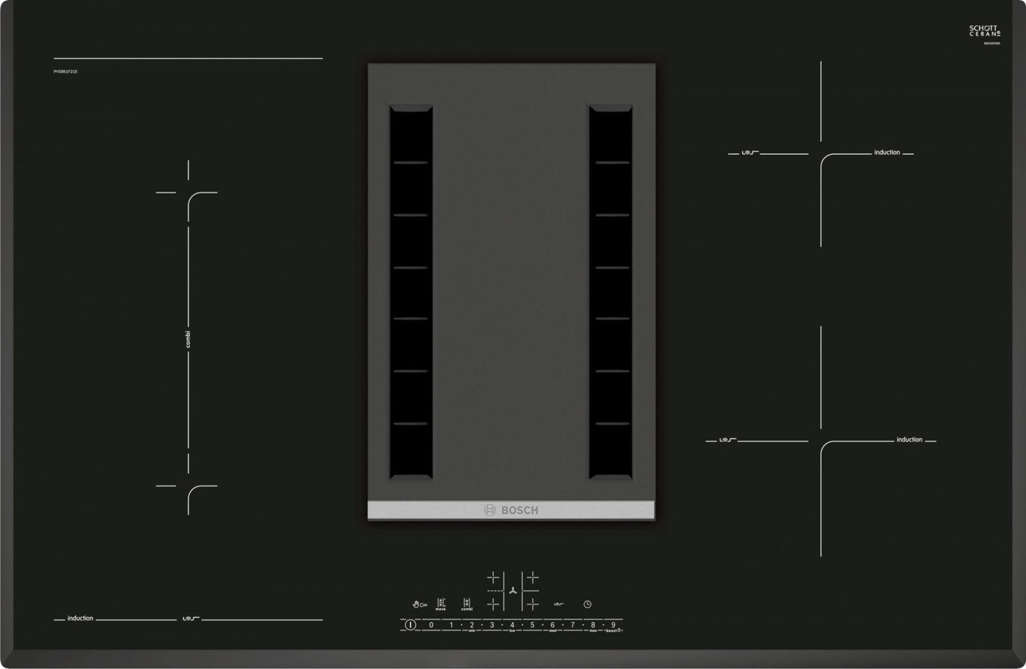 80cm Induction Hob with Integrated Ventilation | PVS851F21E | + 'FREE Induction Pan-Set Worth €129’
