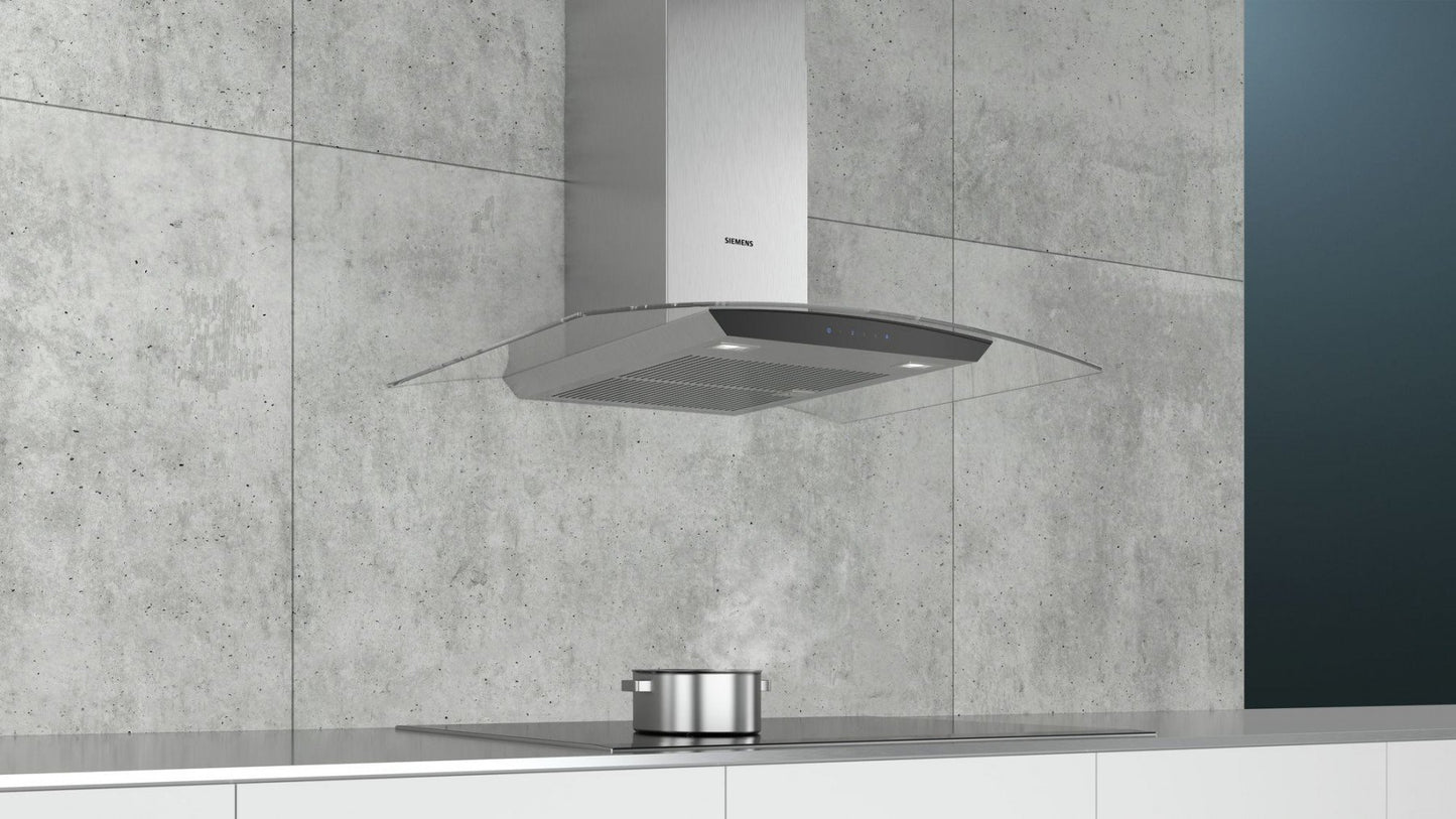 iQ300 90cm Curved Glass Design Chimney Hood | LC97AFM50B