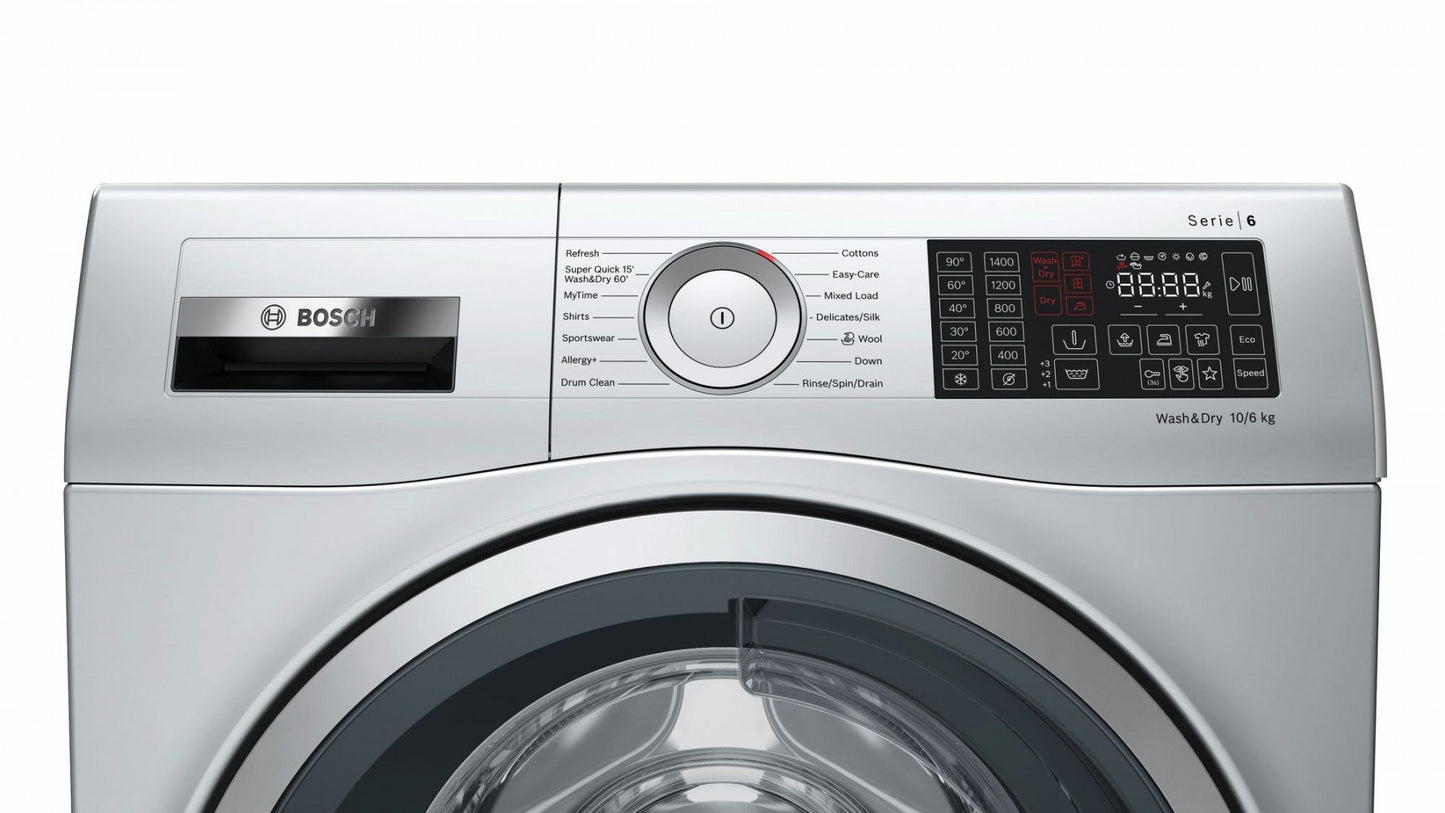 Washer Dryer, 10kg/6kg 1400rpm | Silver | WDU28568GB