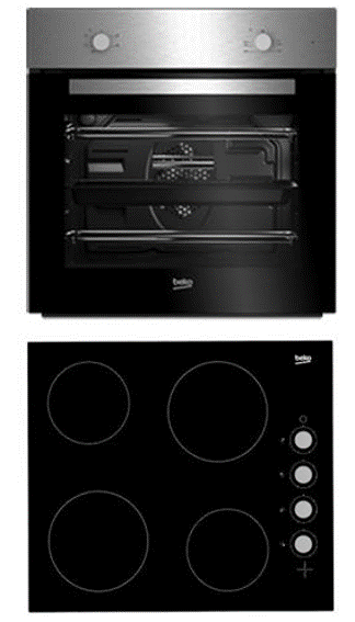 Pack Horno monoventilador empotrado y vitrocerámica en acero inoxidable | BBSF210SX 