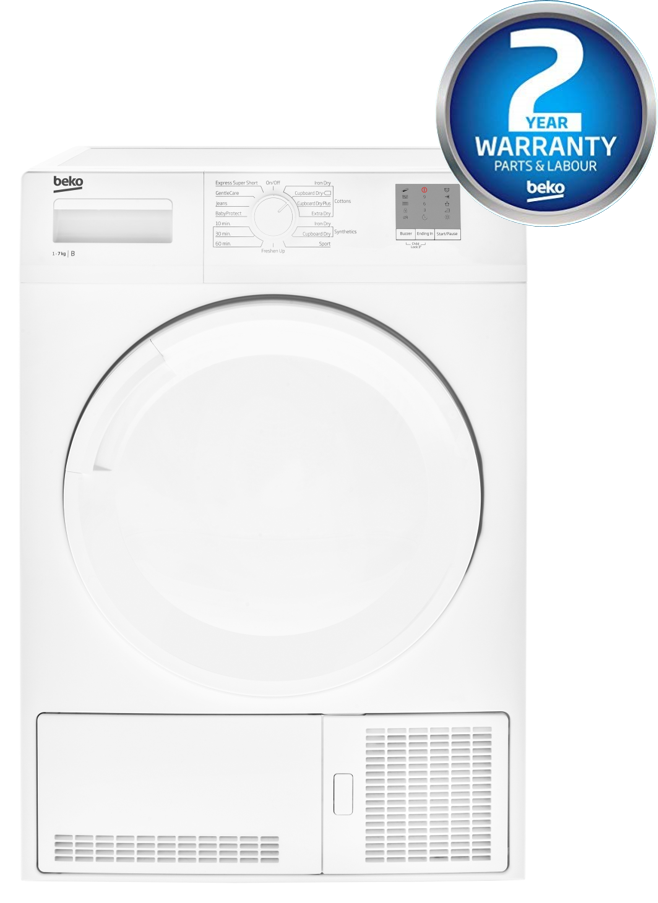 7KG Condenser Tumble Dryer in Black | DTLCE70051B | More Colour Options