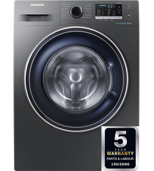 Ecobubble Smart Washing Machine, 8kg, 1400rpm | Graphite | WW80J5555FX