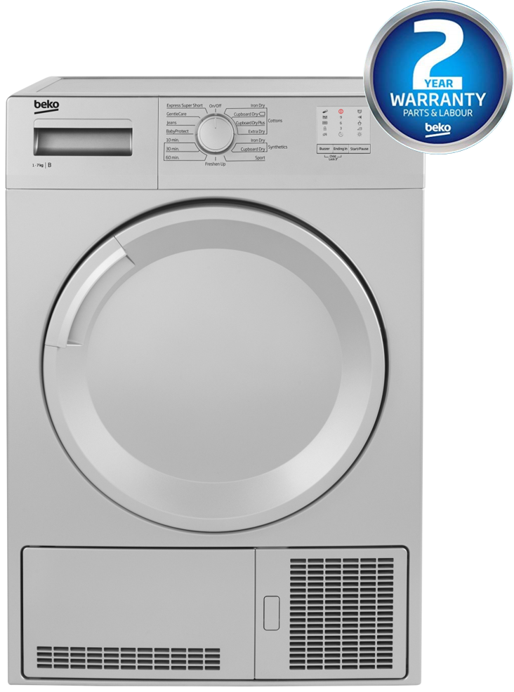 7KG Condenser Tumble Dryer in Black | DTLCE70051B | More Colour Options