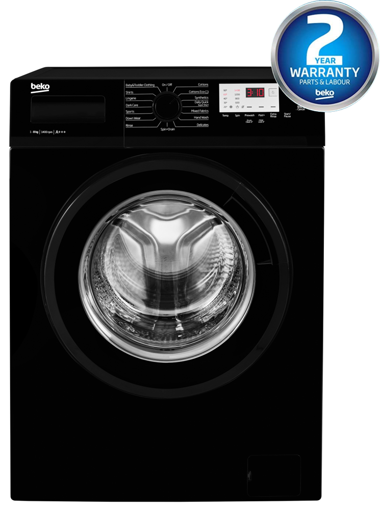 8kg, 1400rpm Washing Machine in Black | WTL84151B | More Colour Options