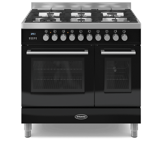 90cm Range Cooker  TWIN Q LINE, 6 Burners | Black | RC-9TG-QL-K