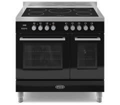 90cm Range Cooker, TWIN Q LINE, 5 Induction Zones | Black  | RC-9TI-QL-K