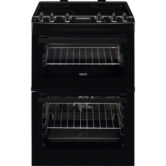 60cm Electric Cooker, 113L, 4 Zones | Black | ZCV66250BA