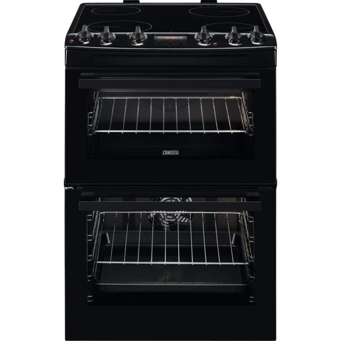 60cm Double Oven Electric Cooker With PlusSteam | Black | ZCV69350BA