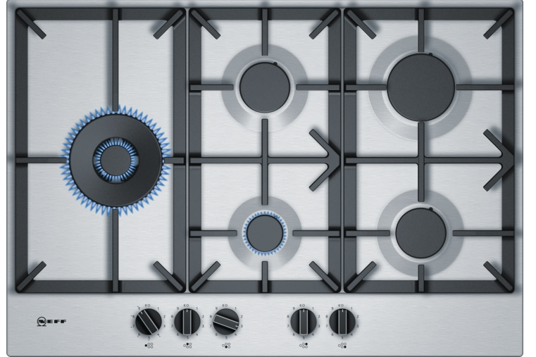 75cm Gas Hob with FlameSelect in S/Steel | T27DS79N0